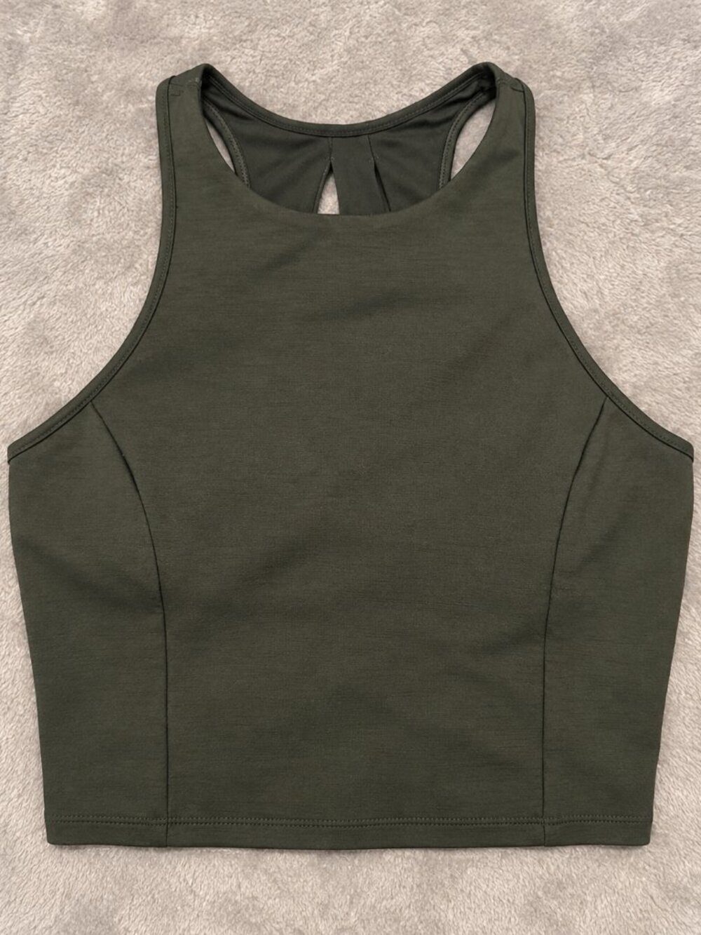 All in Motion Women’s Medium Olive Green Racerback Athletic Crop Tank